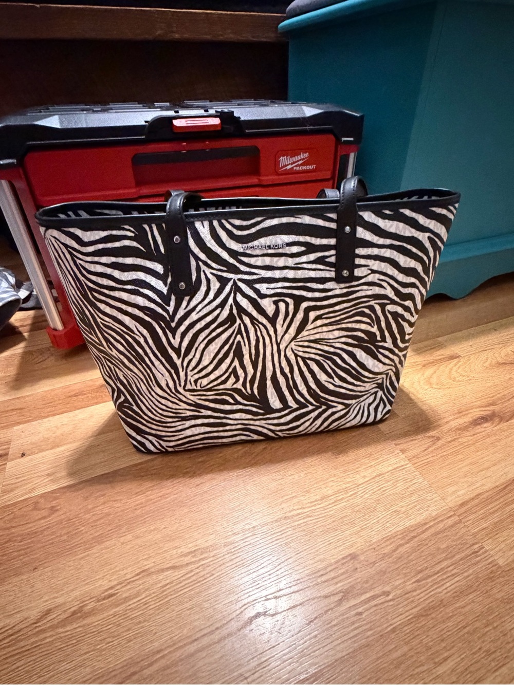 Michael Kors Black & White Zebra-Print Tote